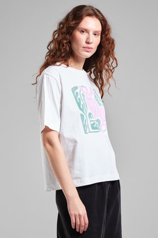 T-shirt loose em algodão biológico - Branco