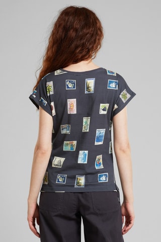 T-shirt slim em algodão biológico - Cinzento-escuro