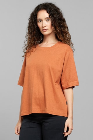 T-shirt relaxed em algodão biológico - Laranja