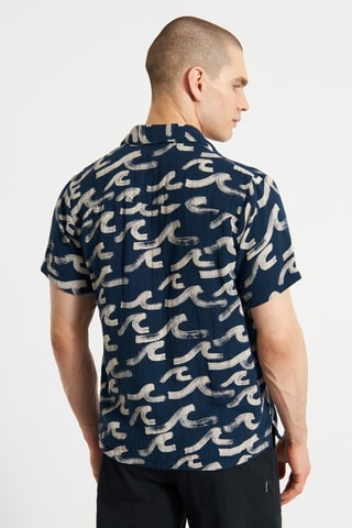 Camisa relaxed em algodão biológico - Azul-marinho