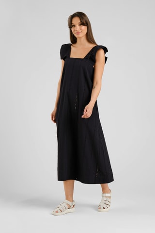 Vestido trapézio sem mangas - Preto