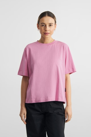 T-shirt loose em algodão biológico - Rosa