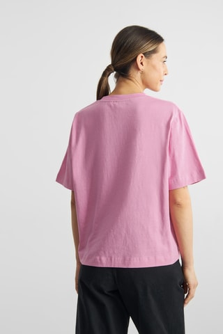 T-shirt loose em algodão biológico - Rosa