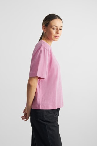 T-shirt loose em algodão biológico - Rosa