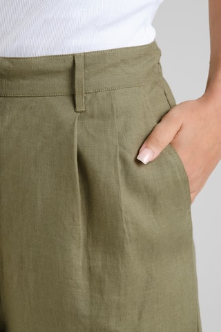 Calções loose em linho - Caqui