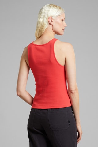 Top slim em algodão biológico sem mangas - Vermelho - Coral