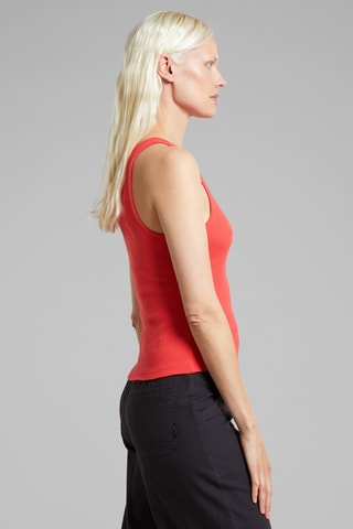 Top slim em algodão biológico sem mangas - Vermelho - Coral