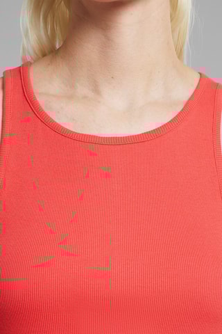 Top slim em algodão biológico sem mangas - Vermelho - Coral