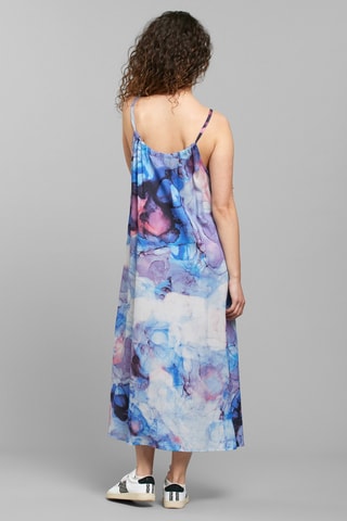 Vestido trapézio sem mangas - Multicor