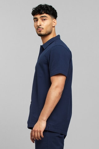 Camisola regular em algodão biológico - Azul-marinho