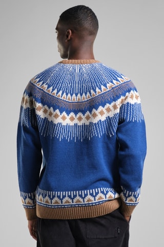 Camisola regular em lã - Azul-escuro