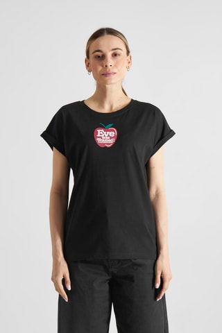 T-shirt slim em algodão biológico - Preto