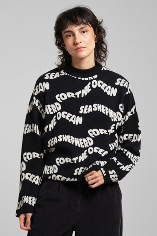 Camisola relaxed em algodão biológico - Preto