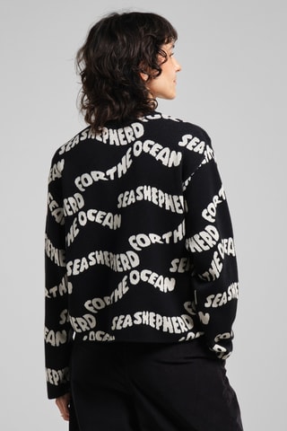 Camisola relaxed em algodão biológico - Preto