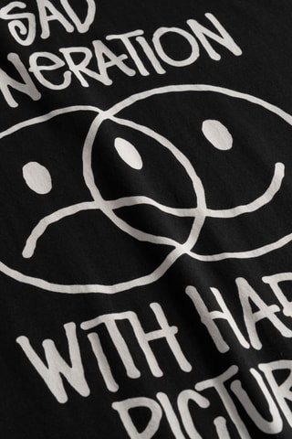 T-shirt regular em algodão biológico - Preto