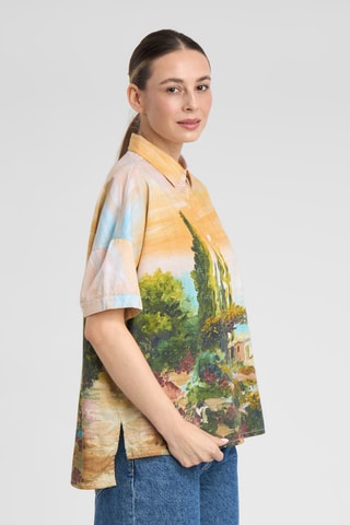 Camisa loose em algodão biológico - Multicor