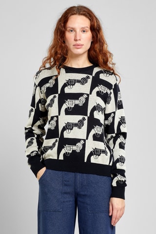 Camisola regular em algodão biológico - Preto