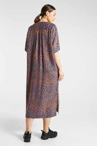 Vestido direito relaxed - Camel e azul