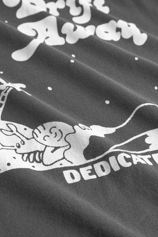 T-shirt regular em algodão biológico - Cinzento-escuro