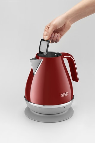 Bouilloire sans fil en acier inoxydable Icona Capitals - 1,7 l - 2000 W - Rouge