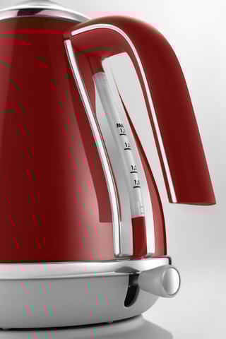 Bouilloire sans fil en acier inoxydable Icona Capitals - 1,7 l - 2000 W - Rouge