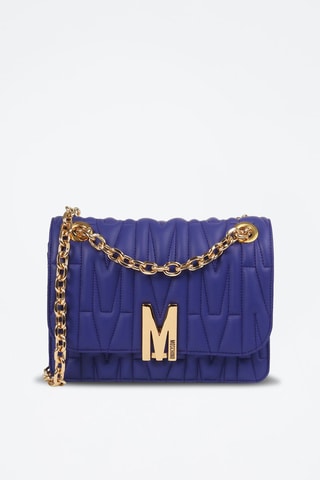 Bandolera de piel ovina  -  Moschino - Azul