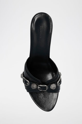 Sandalias de piel de tacón Cagole 70  -  Balenciaga - Negro