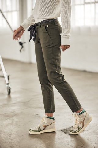 Pantalon slim 7/8 Claudia Felicita - Vert