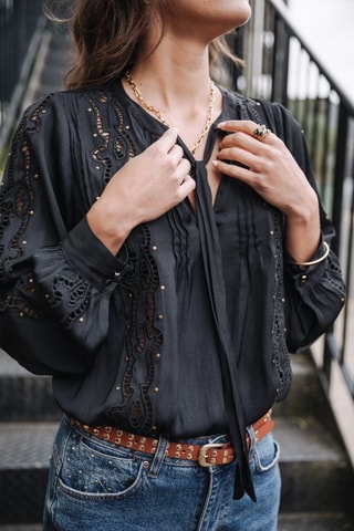 Blouse Belia Studs - Noir