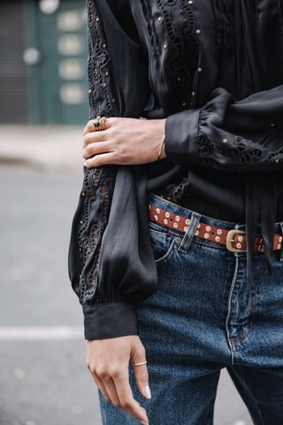 Blouse Belia Studs - Noir