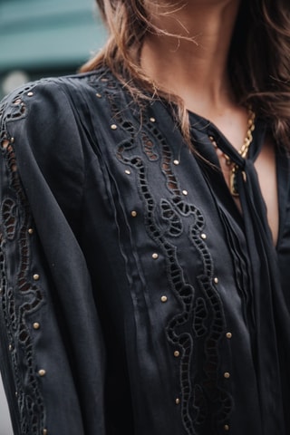 Blouse Belia Studs - Noir