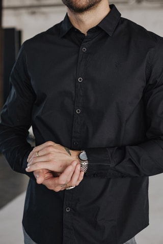 Chemise Yoris Poplin Stretch - Noir