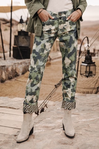 Pantalon 7/8 Salomé Scrubby - Beige et vert