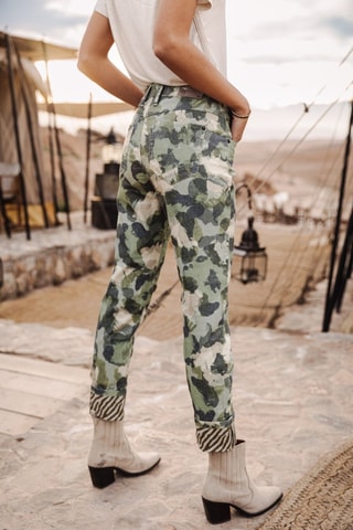 Pantalon 7/8 Salomé Scrubby - Beige et vert