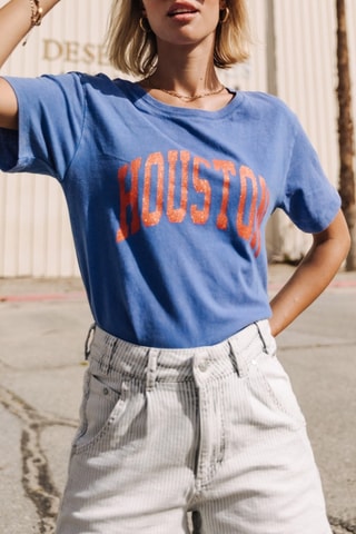 T-shirt Suria Print Houston - Bleu