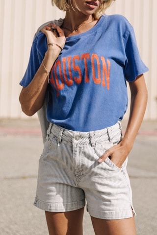 T-shirt Suria Print Houston - Bleu