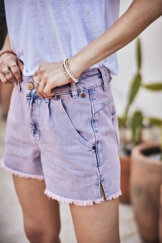 Short en jean Jade Denim - Blanc et bleu