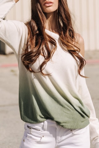 Pull dip and dye - Vert et blanc