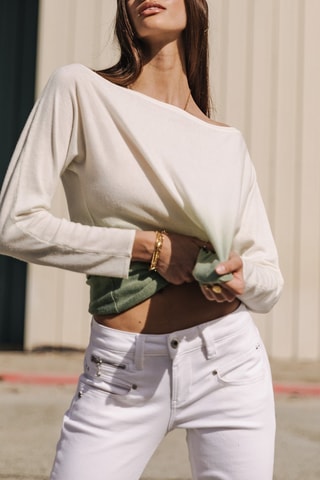 Pull dip and dye - Vert et blanc