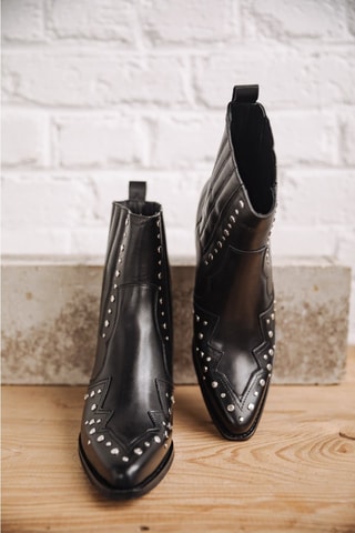 Bottines en cuir Teresa Pine Studs - Noir