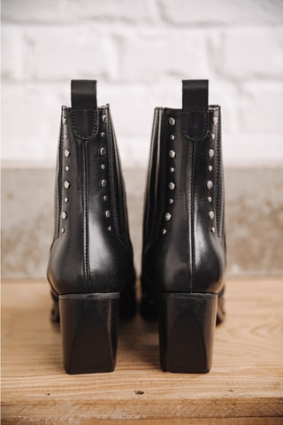 Bottines en cuir Teresa Pine Studs - Noir