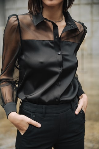 Chemisier Celiane Plain - Noir