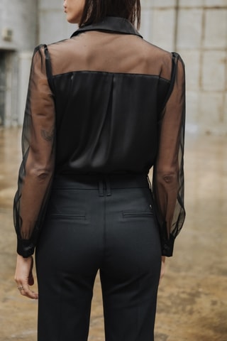 Chemisier Celiane Plain - Noir