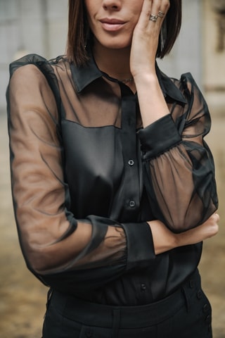 Chemisier Celiane Plain - Noir