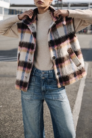 Gilet de costume Vatika Plaid - Blanc