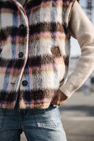 Gilet de costume Vatika Plaid - Blanc