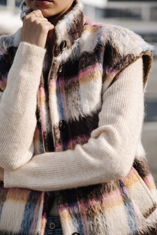 Gilet de costume Vatika Plaid - Blanc