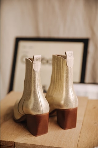 Bottines en cuir Teresa Metal - Doré