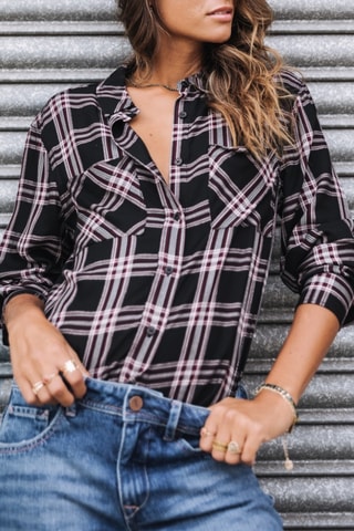 Chemisier Tickya Plaid - Noir