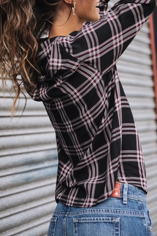 Chemisier Tickya Plaid - Noir